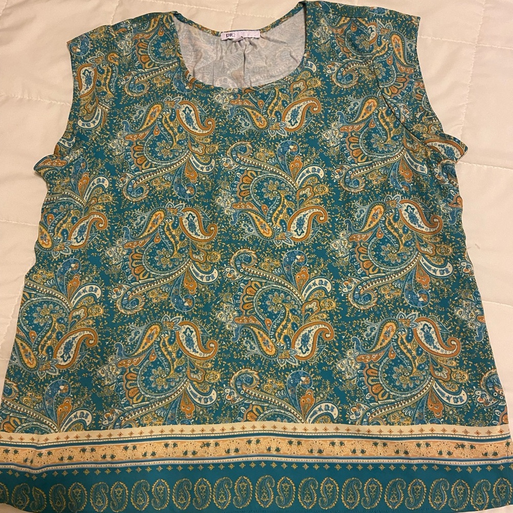 Paisley Print Sleeveless Top